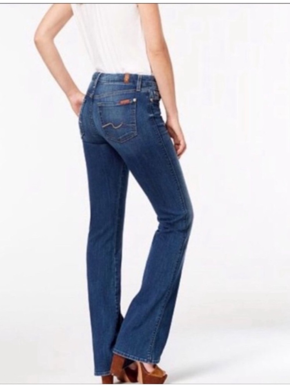 7 For All Mankind Bootcut Low Rise Denim Jeans Women's Size 10/32 Medium Wash